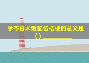 参苓白术散配伍桔梗的意义是( ) __________